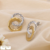 Boucles d'oreilles double anneau entrelacé acier 0324574 doré/argenté