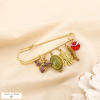 Broche épingle acier acrylique cristal fleur abeille 0525503 multi