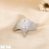 Broche Feuille Acier Inoxydable Strass 0525034 argenté