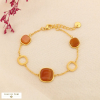 Bracelet pastilles acétate motif hachure acier 0223533 orange