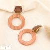 Boucles pendantes à CLIP acier anneau strass acétate 0323530 marron