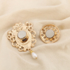 Broche AIMANTÉE baroque métal strass verre perle 0526515 violet