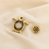 Broche tortue métal strass émail MAGNÉTIQUE 0526523 vert