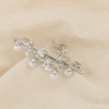 Broche épingle métal fleur perle acrylique strass 0526525 argenté