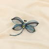 Broche épingle métal libellule tressée cristal 0526526 bleu