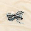 Broche épingle métal libellule tressée cristal 0526526 bleu