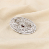 Broche épingle style antique métal strass résine 0526528 bleu foncé