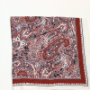 Carré satin motif cachemire touché soie polyester 0726506 rouge bordeaux