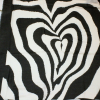 Foulard viscose motif cœur abstrait bords frangés 0726532 noir