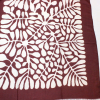 Foulard viscose motif feuille graphique frange 0726534 rouge bordeaux