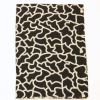 Foulard viscose motif graphique bord frangé 0726558 noir