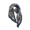 Foulard plissé imprimé cachemire paisley viscose 0726500 bleu foncé