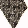 Foulard plissé viscose motif cachemire paisley 0726504 noir