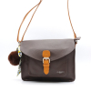 SAC À BANDOULIÈRE SANS POMPON FAÇON CARTABLE FLORA&CO SIMILI-CUIR SOUPLE FEMME 0922048 chocolat