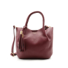 Mini-Cabas Ouvert Flora&Co Simili-Cuir Grainé Pompon Tassel 0926514 rouge bordeaux