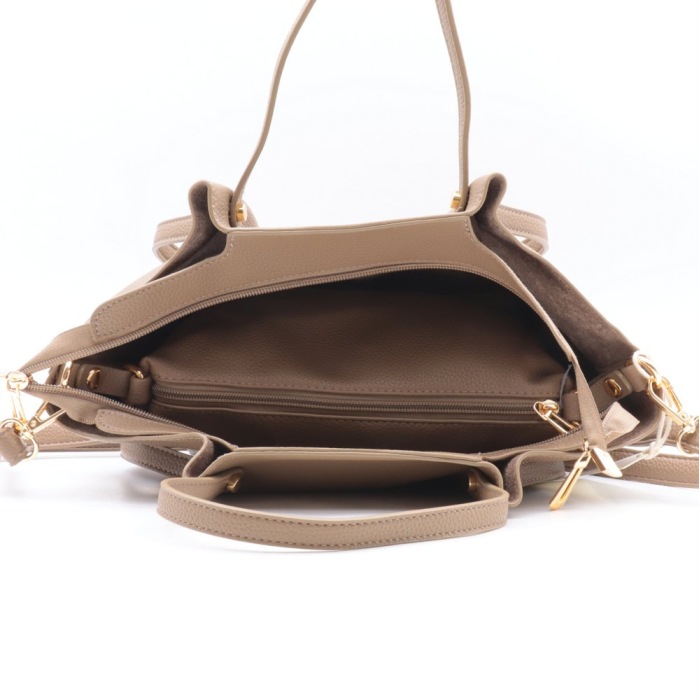 Sac Porté Épaule Pochette Amovible Flora&Co Simili-Cuir Grainé 0926517 taupe