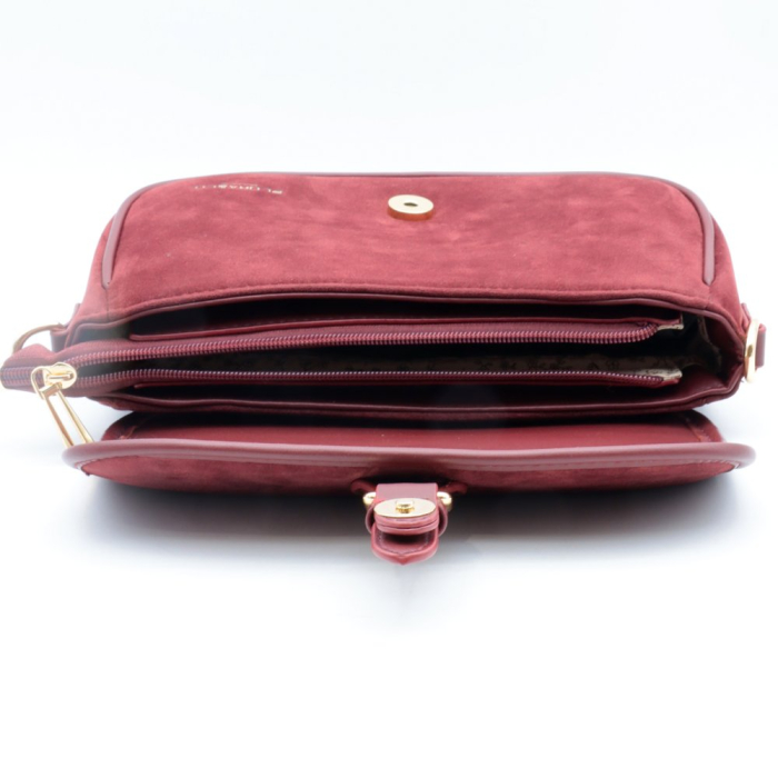 Sac à Bandoulière Rabat Flora&Co Simili-Cuir Daim 0926522 rouge bordeaux