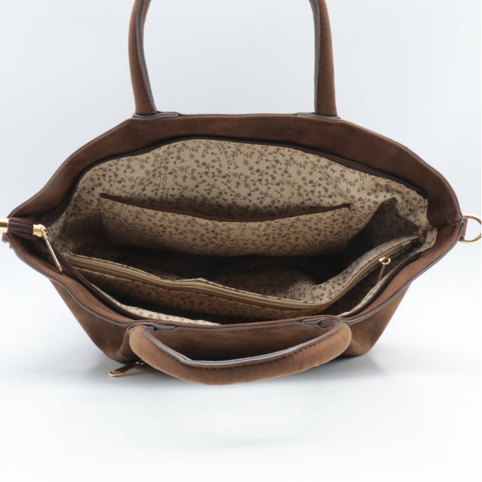 Mini Cabas Flora&Co Simili-Cuir Daim 0926523 marron foncé