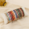 Ensemble de 15 Bracelets Joncs Ouvrables Thaï Émail Floral Strass 0226616 multi
