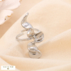 Large Bague Ajustable Sculpturale Acier Inoxydable 0424510 argenté