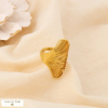 Large Bague Ajustable Feuille Ginkgo Acier Inoxydable 0425056 doré
