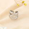 Large Bague Ajustable Acier Inoxydable Brossé 0425502 argenté