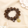 2 Bracelets Élastiques Fleurs Acrylique Charms Acier Inoxydable 0225520 marron
